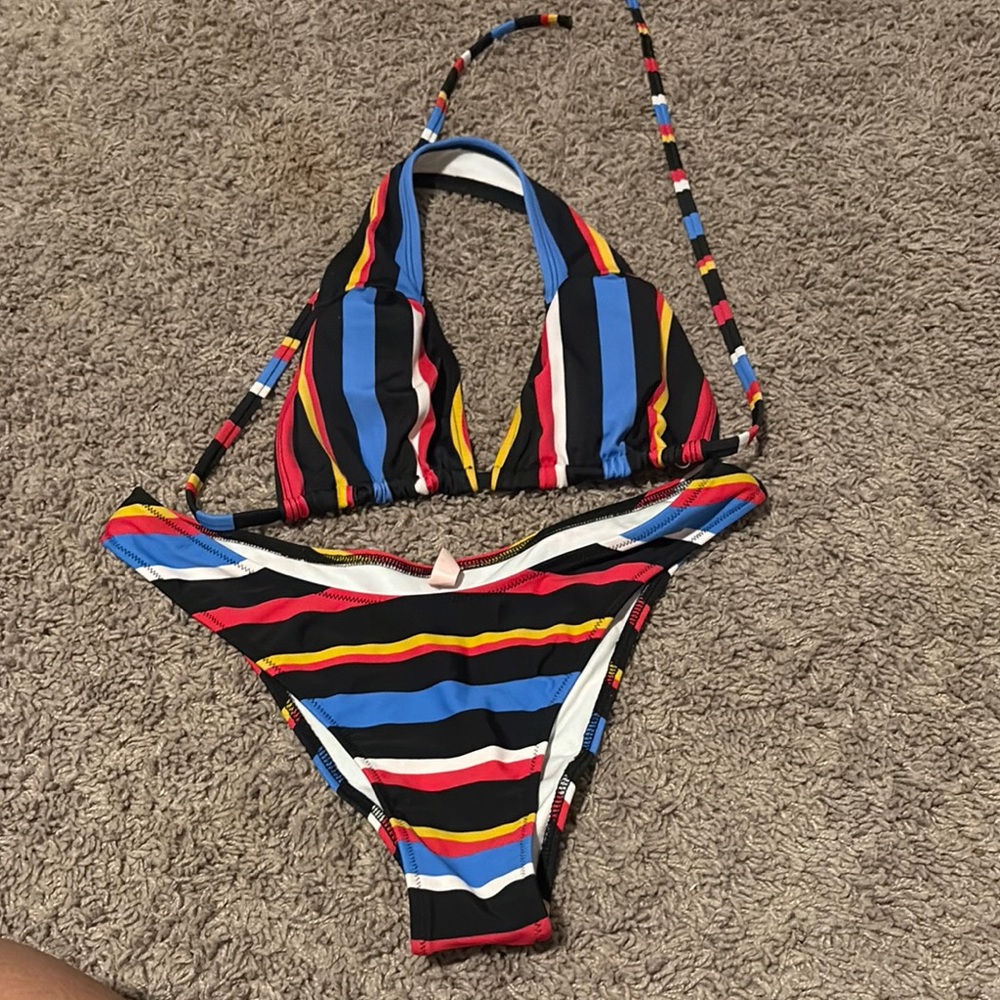 Express Multicolor Striped Bikini - Picture 2 of 5